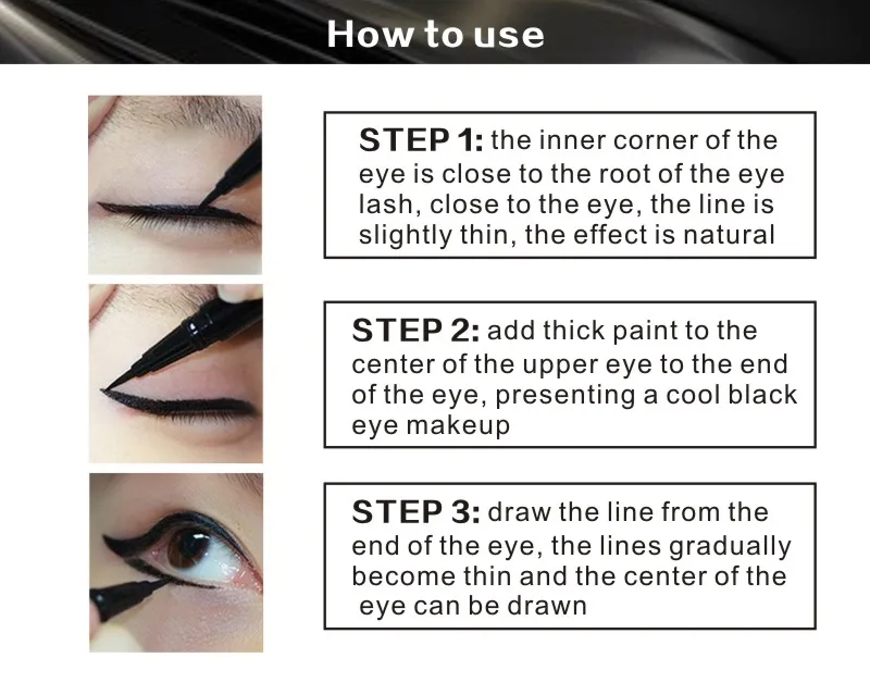 HENLICS Queen Secret Eyewear Eyeliner Pen Long-lasting Waterproof Liquid Eyeliner Pen Black Eye Liner Pencil Eye Makeup Cosmetic (12)