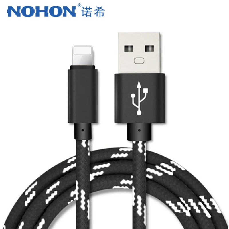 

NOHON USB Data Charging Cable For iPhone 7 8 6 5 6s plus X XS MAX XR For iPad Mini 2.2A 1 M Mobile Phone Fast Charger Nylon Cord