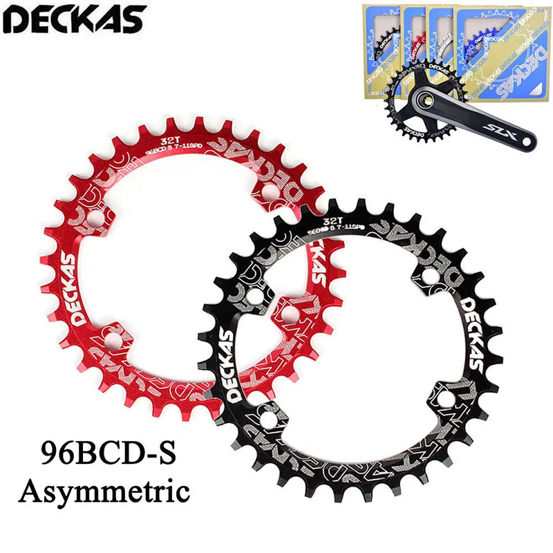 DECKAS Chainring 96BCD-S Narrow Wide MTB Chain Ring MTB Road Bicycle RoundOval Chainwheel 32-38T Fit SHIMANO XTR,XT,SLX (10)
