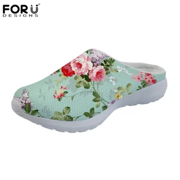 

FORUDESIGNS Flower 3D Printing Sandals Flats Summer Fashion Comfortable House Women Slippers Shoes Beach Ladies Sandals Female