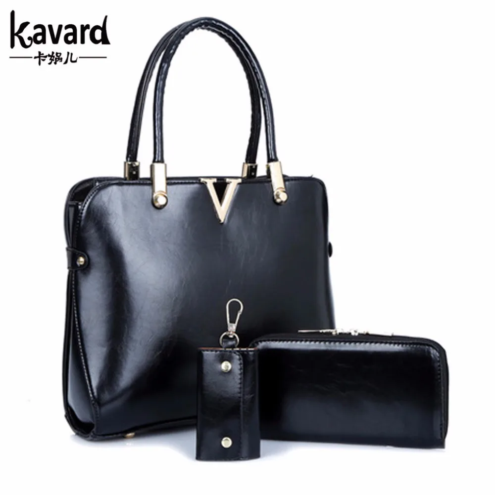 Spanish Brand Solid Purses+Shoulder +Handbag 3 PCS/Set Luxury V Women Designer Handbags High Quality Sac a Main Composite Bag