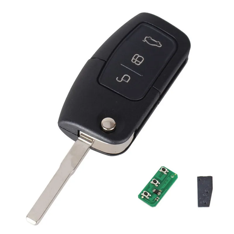 Safe Convenient Flip Folding 3 Buttons Durable Portable Remote Control Key Fit For Ford Focus Fob Case With HU101 Blade#292107 | Автомобили