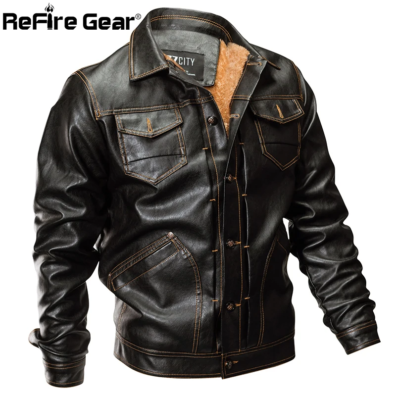 ReFire Gear зимняя куртка из искусственной кожи Мужская тактическая армейская бомбер