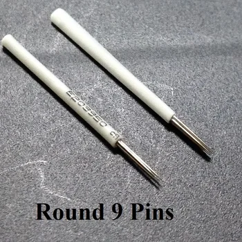

Permanent Makeup Needles Manual Eyebrow Tattoo Pins Microblading Needles Round 9 Pins Microblading Tattoo Pigment Needles 50pcs