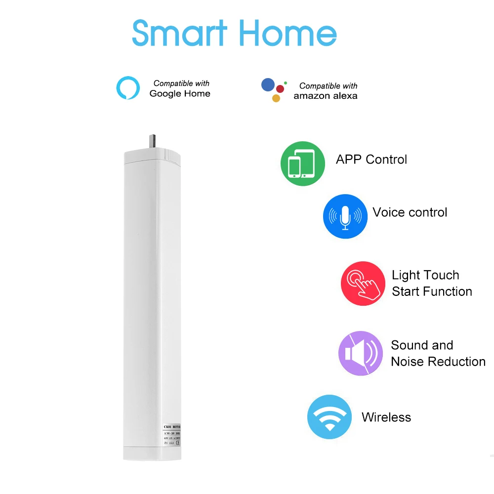 

WIFI Electric Curtain Motor Auto Motorized Curtain Track Tuya APP Remote Control Vioce Control Compatible with Alexa Google Home