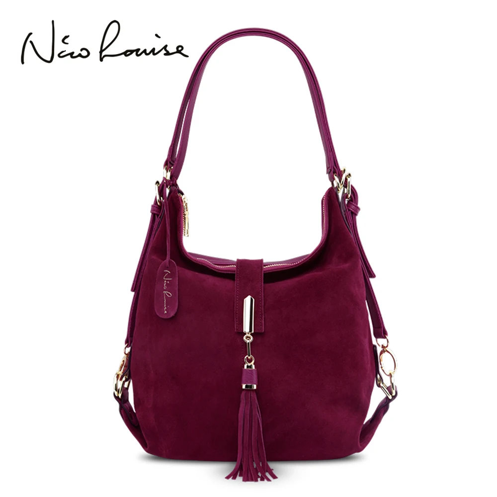 

JIULINhot Arrival lady Real Suede Leather Handbag hot Color Female Leisure Large Shoulder Bags Shopping Casual Hobo Bag Sac