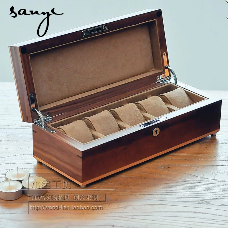 Collector Black Walnut Watches Boxes Mechanical Watch Collection Boxes May Table A Pure Real Wood kaslin cveta oreh caslin color black walnut