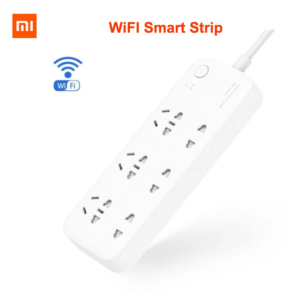 Baratos Xiaomi mi Smart Home toma de corriente toma eléctrica aplicación Wifi Control remoto inalámbrico 3 5 puertos 3 enchufe de salida USB