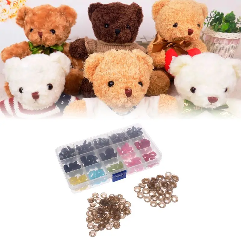 

140Pcs DIY Doll Puppet Plastic Eyes Nose Mouth Safety Washers Pads For Handmade Plush Anime Doll Girl Craft Children Kids Toy