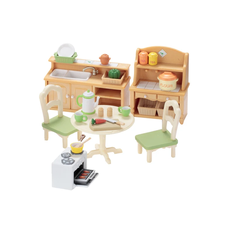 Sylvanian Families кукольный домик, мебель, аксессуары для кухни, столовой, сцены, игровой набор, без фигурки, для девочек, детская игрушка, подарок, новинка#5033