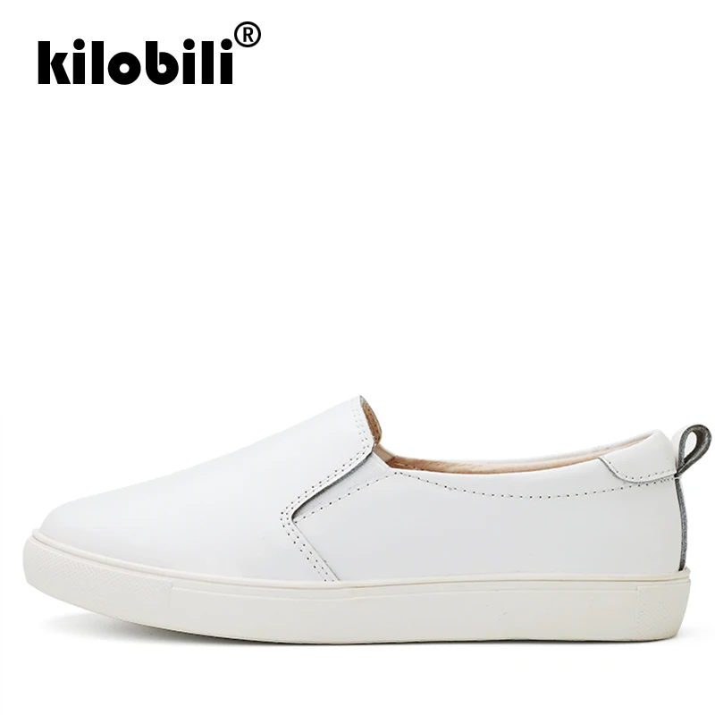 Kilobili/2019 летние женские кроссовки на плоской подошве балетки обувь из натуральной