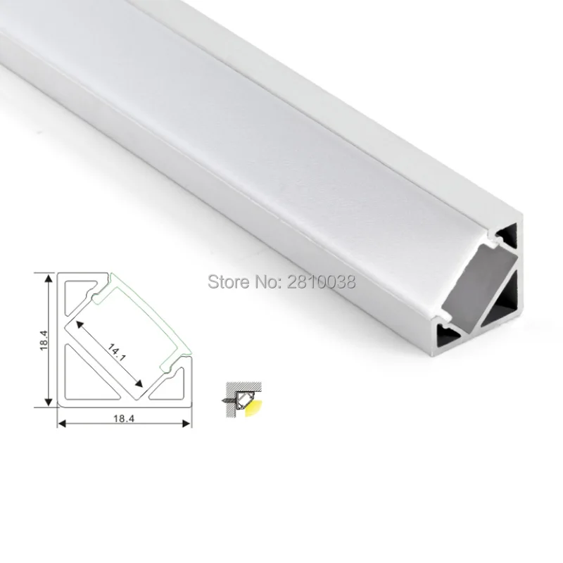 

300 X2M Sets/Lot 90 degree corner shape aluminum profile for led light and V type aluminium led profile extrusion for cabinet