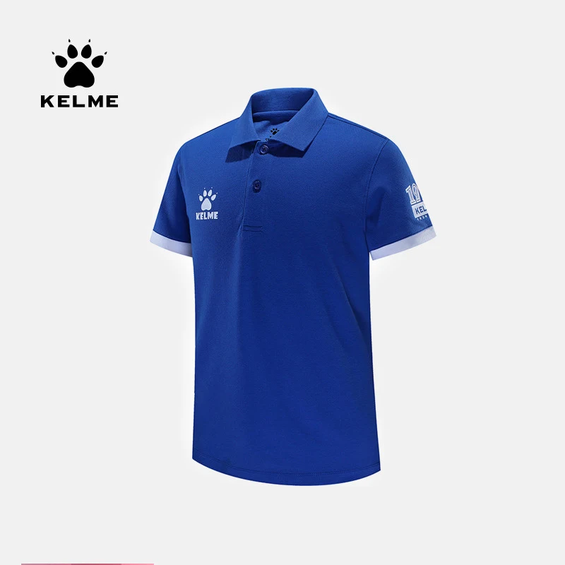 Детская тренировочная футболка поло KELME летние хлопковые футболки для бега