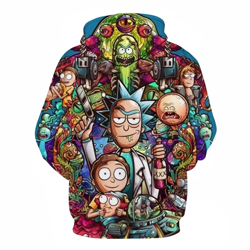 2019 بولي ريك Morty المطبوعة 3D هوديي سوياتشيرتس المتناثرة الخريف بلوفر شتوي الذئب الرجال XXXTENTCAION هوديس dropshiping من