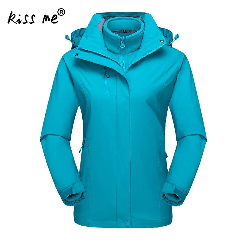 Women hiking Jackets 2 pieces Softshell Fleece Jackets Waterproof Coats ...