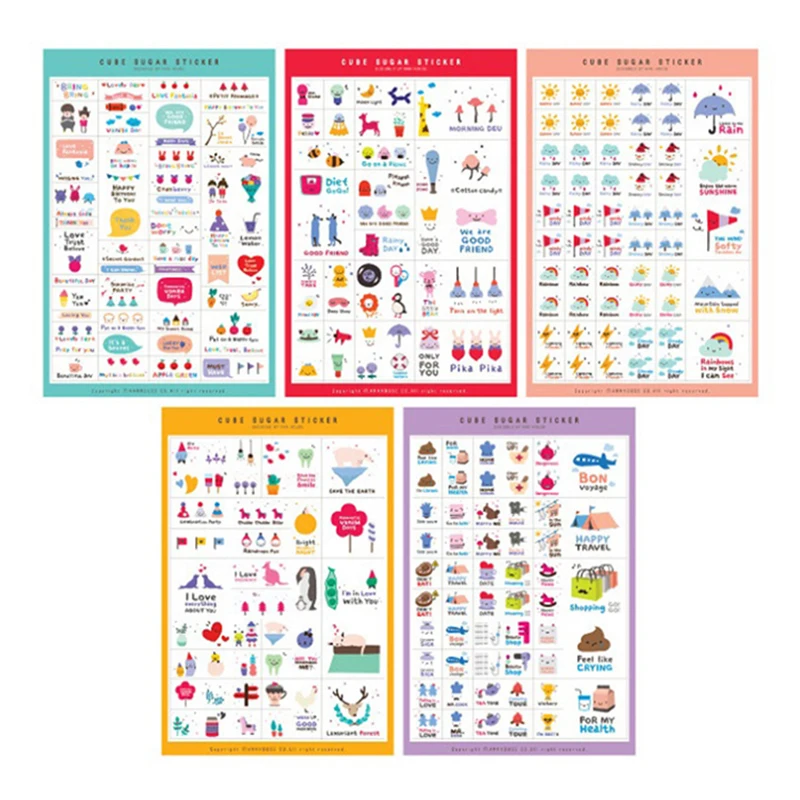 

5sheets/pack Happy Days Stickers Diary Decoration Stickers Planner Sticker Scrapbook Decorative Stickers Lovely Diy Design Toys