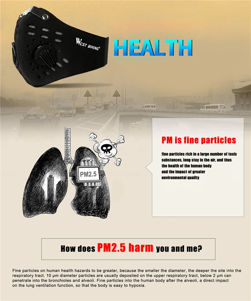 WEST BIKING велосипедная маска для лица, тренировочная маска для велосипеда, велосипедная маска с активированным углем, анти-Дымчатая/PM2.5, Пыленепроницаемая маска для лица, велосипедная маска