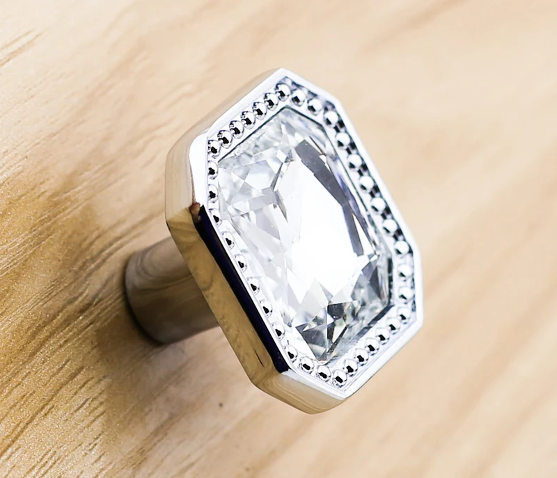 32mm k9 glass cabinet crystal knob Handles Bedroom Diamond Drawer Handles Furniture Hardware Wardrobe Closet Pulls