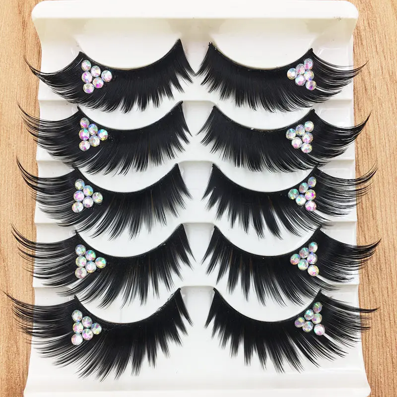 Ballroom Latin Dance AB Crystal Rhinestone False Eyelashes Lashes Jewelry Dress