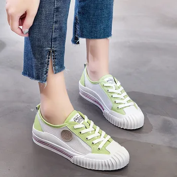 

2019 summer new style simple and simple color matching mesh breathable casual shoes women trend comfortable flat shoes