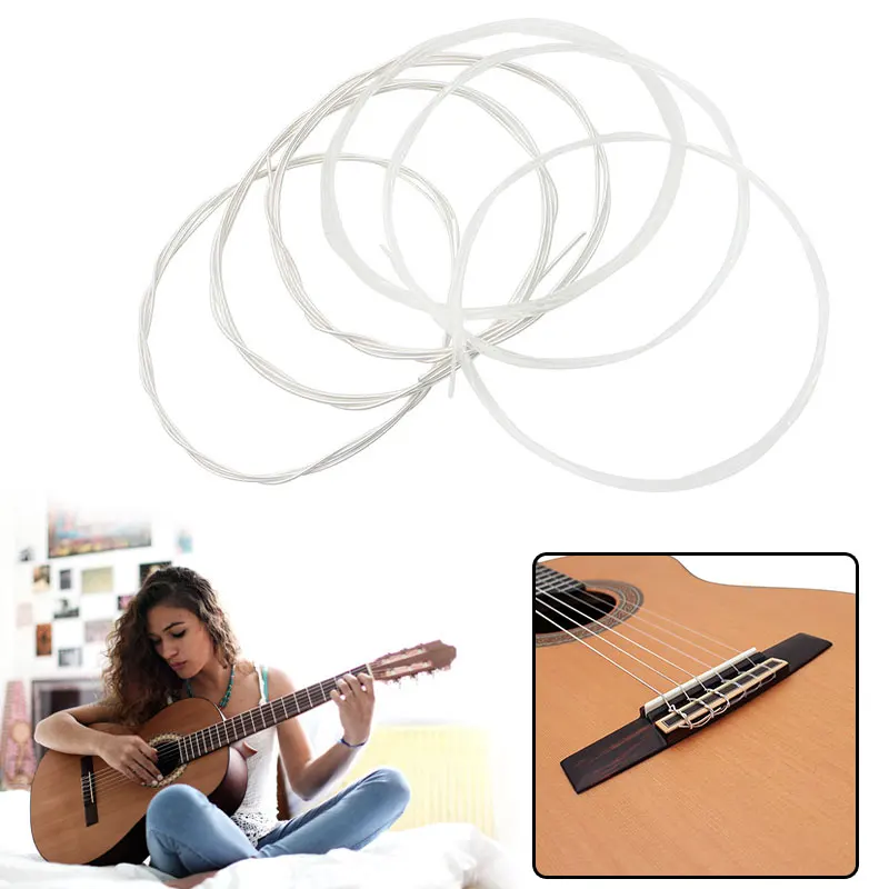 Silver Copper Alloy Bass String Guitar Accessories Durable 6pcs/Set