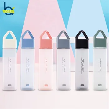 

OBR Water Bottle Portable Travel Drink Bottle Transparent Square Plastic My Bottle Camping Drinkware BPA Free 480ml