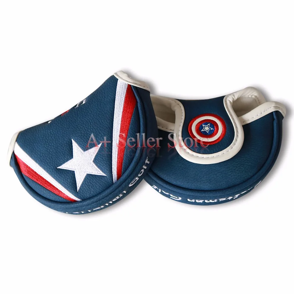 ***Craftsman Golf*** Shield America Shield Blue Golf Mallet Putter Cover Headcover OEM High