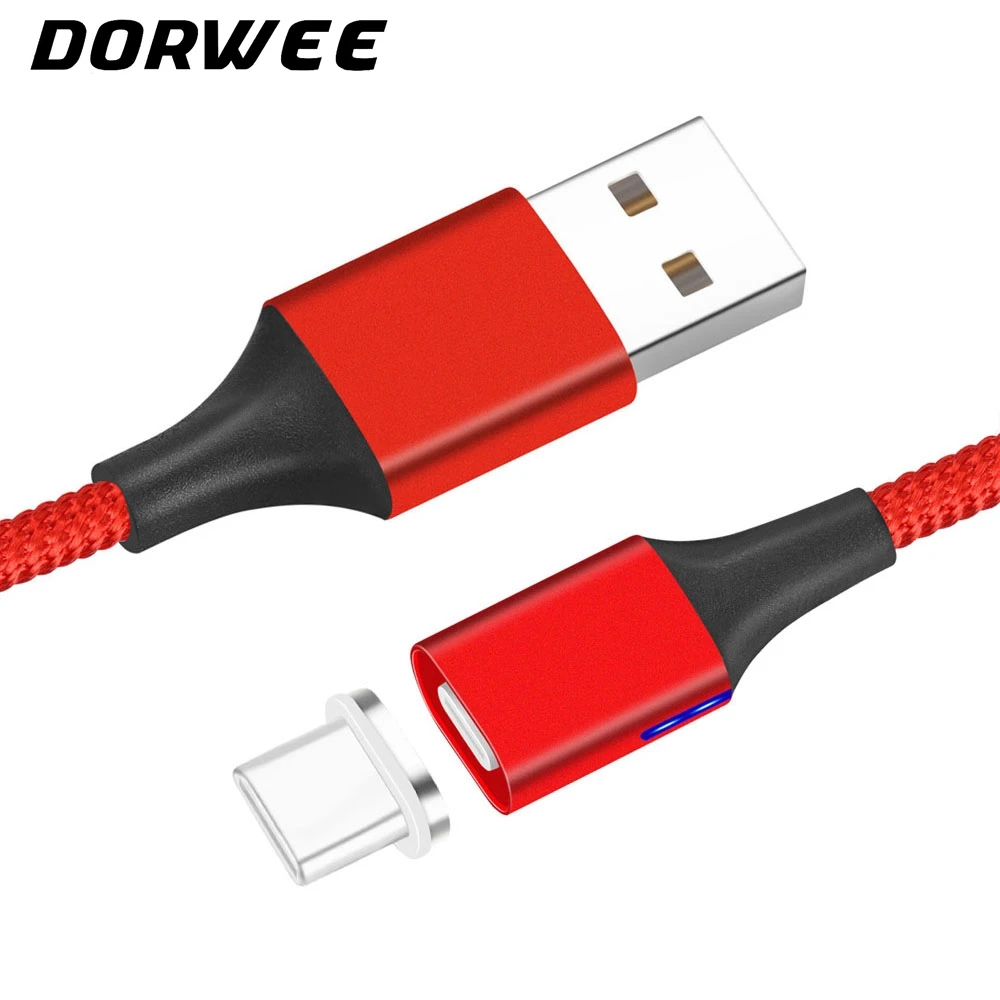 

DORWEE LED Magnetic Cable USB Type C/Micro USB/8 pin 3IN1 Magnetic Cable 3A Fast Charge Adapter Magnet Cable For Xiaomi Samsung