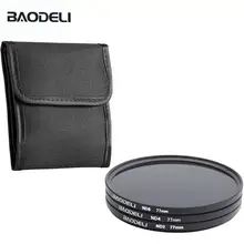 BAODELI Dslr Mrc Filtro One Set Concept Nd 2 4 8 Lens Filter 49 52 55 58 62 67 72 77 82 mm For Cannon Nikon Sony Accessories рулетка bao cannon nd rc6010 60cm 3d