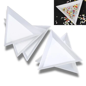 

2019 Popular High Quality DIY Storage Packing Box Plastic Acrylic Triangular Plate Nail Art Rhinestone Tray Tool Drilling Box