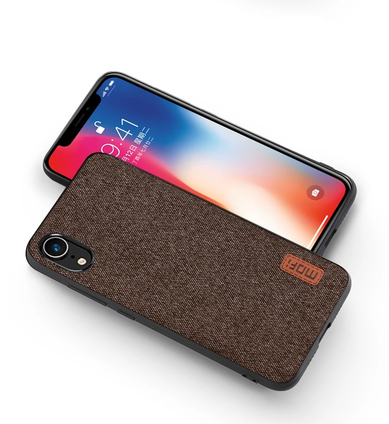 For iPhone XS Case iPhone XR Case MOFi Original iPhone XS Max Case Fabric Back Cover Soft TPU edge Full Cover Business Cases iphone 7 cover