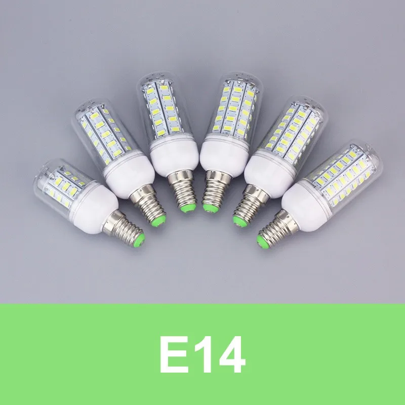 

Super Bright E27 E14 5730 SMD LED lamp 220V Corn Bulb Light 24 30 42 64 80 89 Leds Radiation cover lampada Led Candle Lighting