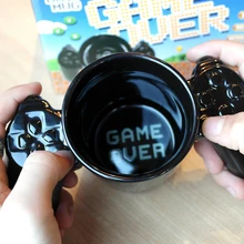 1Pcs Creative handle Game Over mug, personalized shape coffee milk Boy Game Over cup, Gamepad Controller Coffee MugBirthday Gift