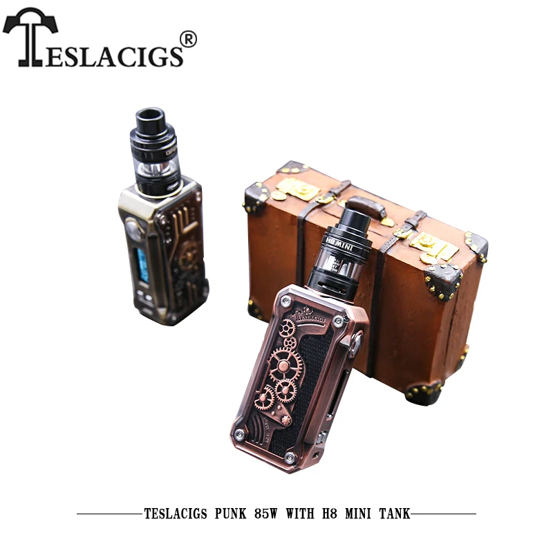 

New Arrival Original Electronic Cigarettes Tesla Punk 85W Box Mod Kit TC E-Cigarettes Teslacigs steampunk 85w Cigarettes vs Nano
