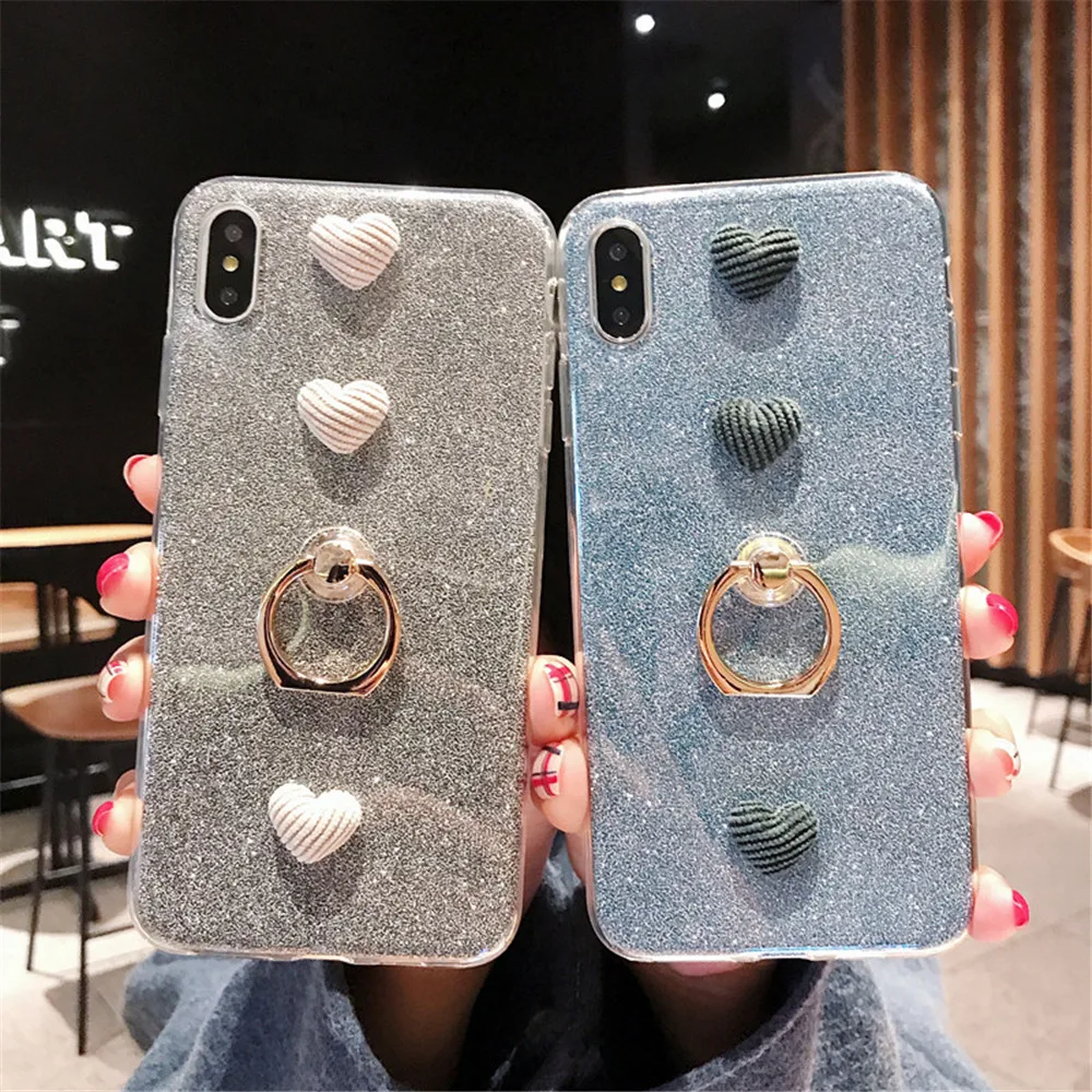 

TPU Glitter Ring Buckle Fitted Case For Samsung Note3/Note4/Note5,DIY Cover For Samsung Note8/Note9/M10/M20 Case