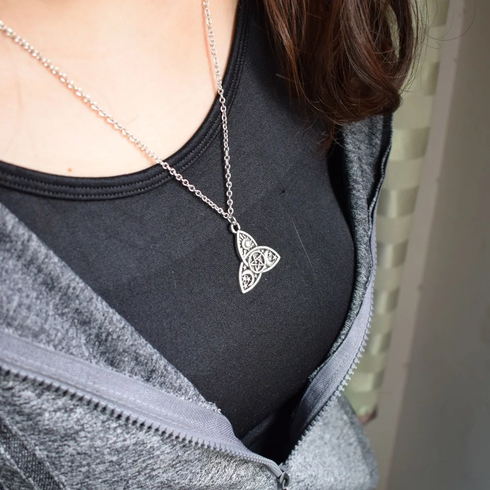 SanLan 1 шт. ожерелье в виде богини тройной Луны ювелирные изделия Triquetra Pentacle|Цепочки|
