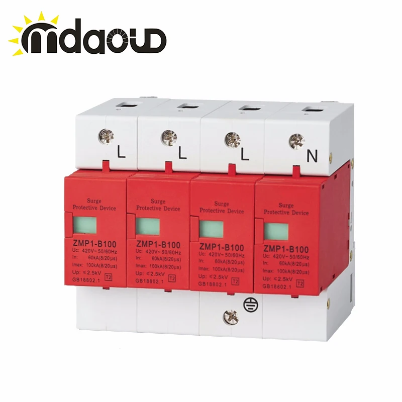 

275V/385V/420V 4P 60-100KA Protective surge arrester Surge Protector device SPD
