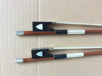 

one piece Violin Bow 4/4 silver mounted real Mongolian Horse-hair bow
