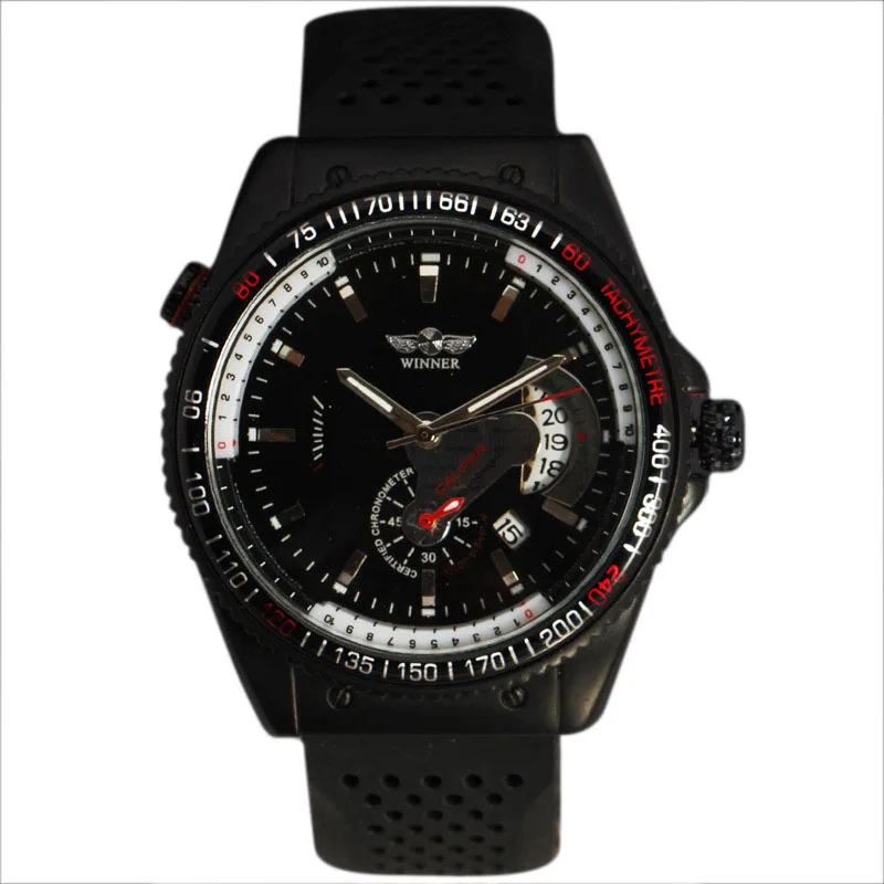 New WINNER Fashion Watches Men Luxury Tachymeter Case Auto Date Dial