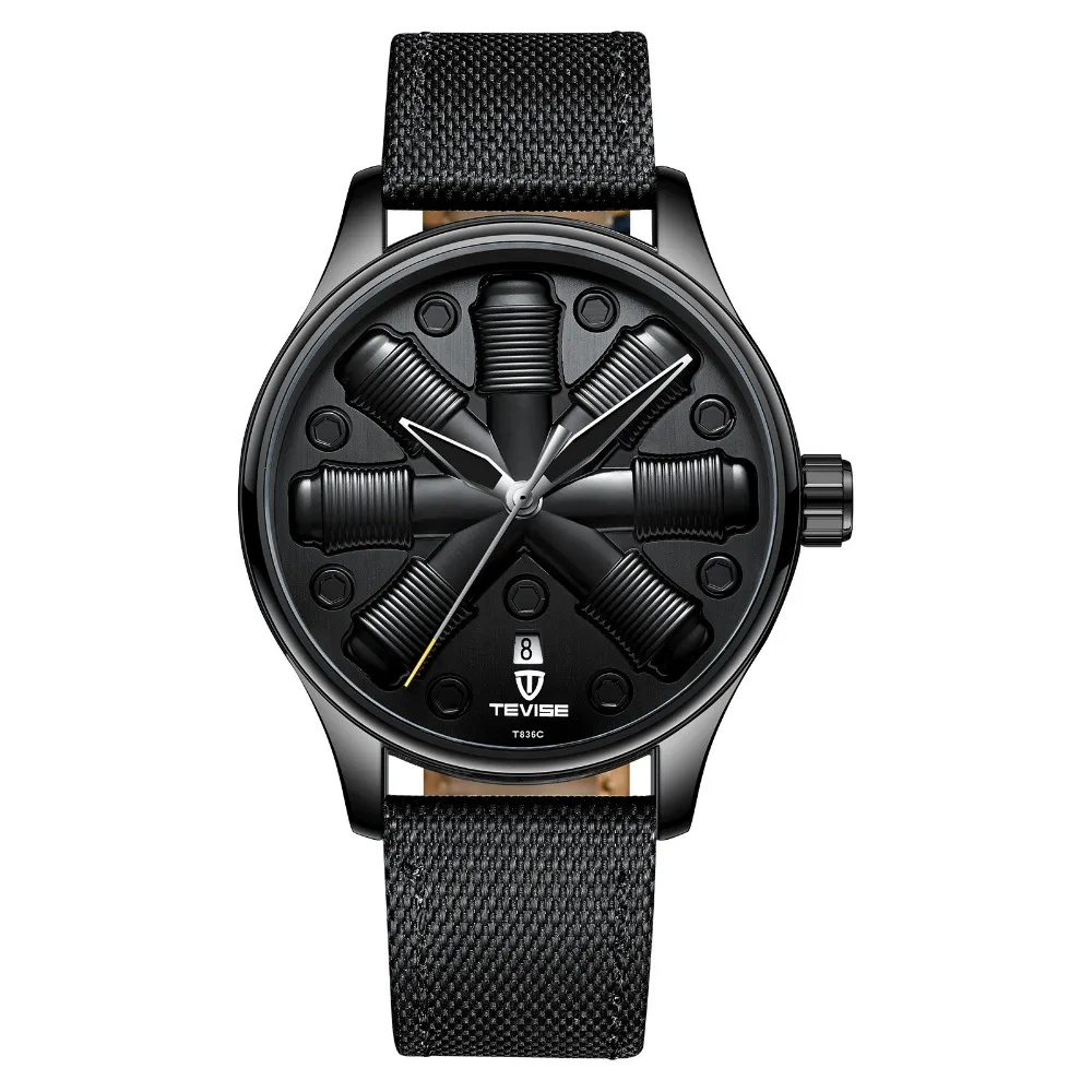 TEVISE Мужские автоматические механические модные брендовые спортивные часы с динамическим циферблатом светящиеся часы из нержавеющей стали Relogio Masculino