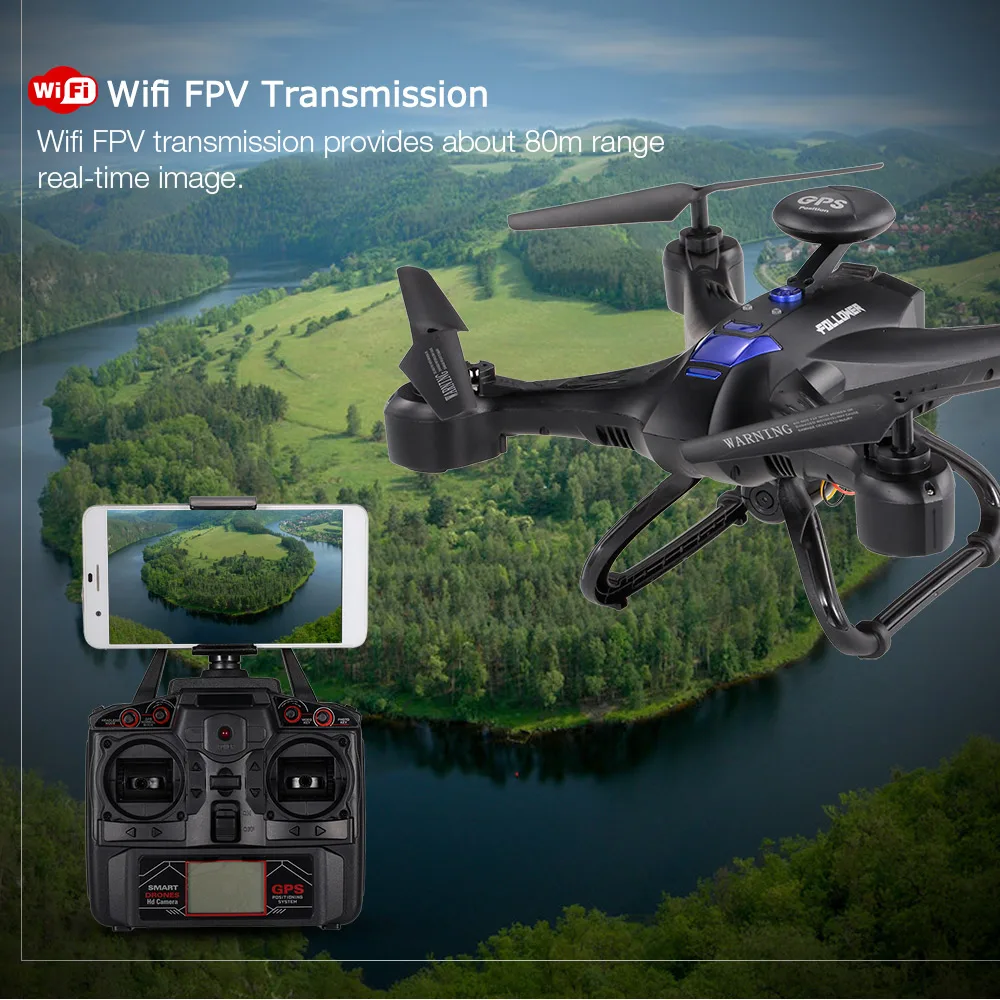 

5.8G FPV Quadcopter X191 2.4G 4CH 2.0MP HD Camera Drones GPS RTH Height Hold RC Helicopter Built in Battery Outdoor Toys for boy