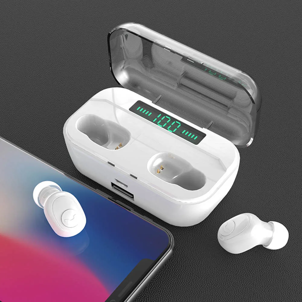 G6S светодиодный дисплей наушники Bluetooth 5,0 беспроводные Bluetooth стереонаушники наушники 2200 мАч power Bank наушники водонепроницаемые - Цвет: Белый