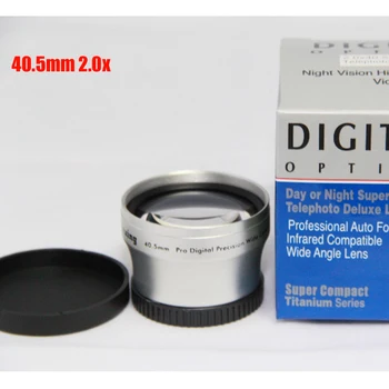 

BON CREATION High Resolution Camera Camcorder Lens 40.5mm 2.0x TELE Telephoto LENS for Camcorder 40.5 mm 2x Silver lens