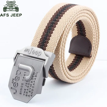 

AFS JEEP Brand Mens Belt Unisex Mens & Women's Belts Striped Canvas Military Men's Jeans Belts Canvas belt cinturon hombre