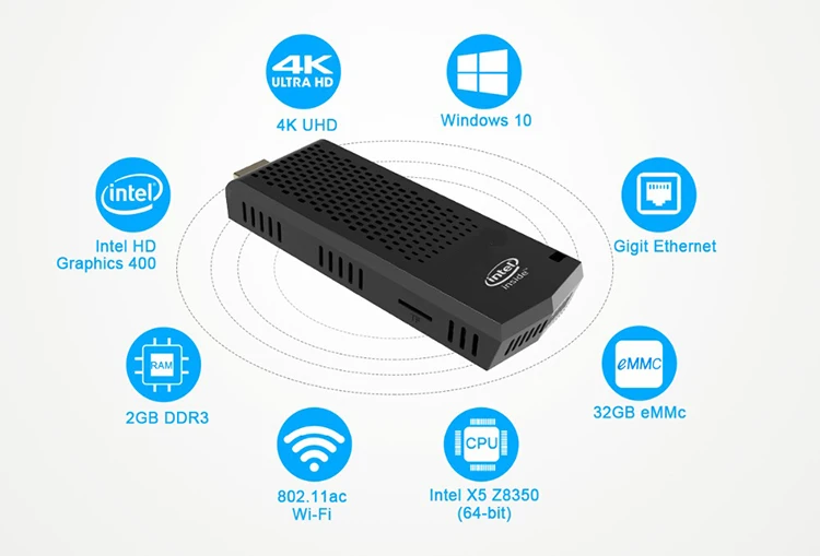 Мини ключ/Флешка для ПК с windows 10 (Cherry trail Z8350 четыре ядра 2 4 ГГц/5 8 ГГц Wi Fi bluetooth USB2.0