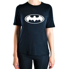 2016 Summer Cartoon Batman print casual t shirt Women funny brand tops harajuku tee shirt punk femme black short t-shirt pp