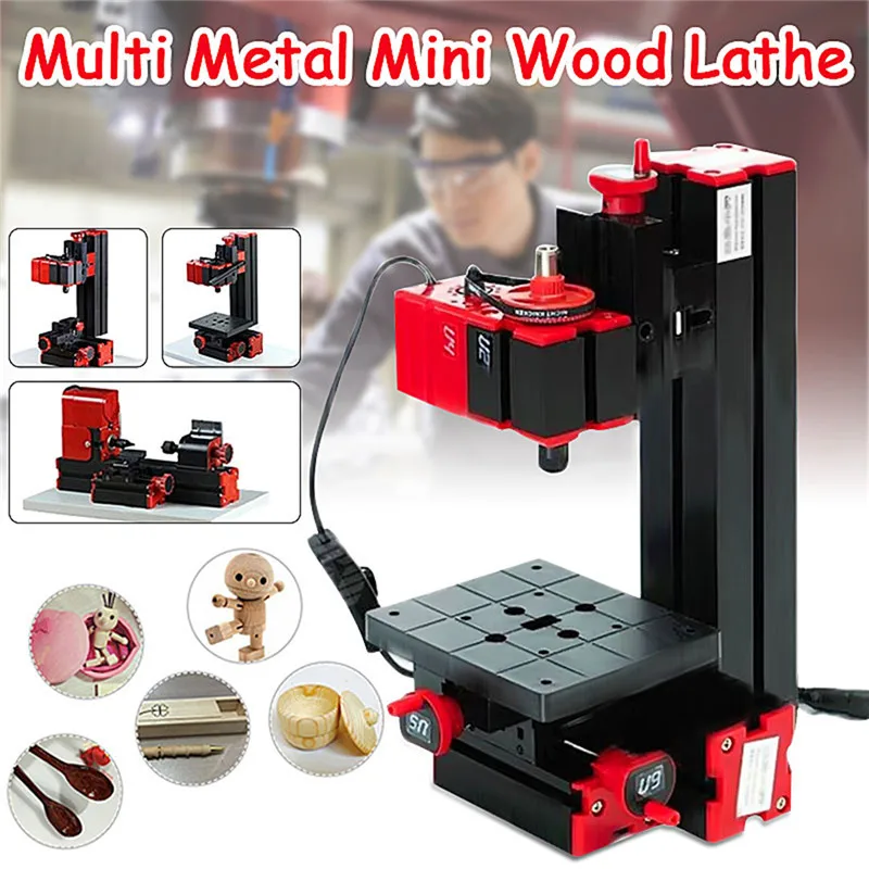 

Mini DIY 6 in 1 Multi-functional Motorized Transformer Multipurpose Machine Jigsaw Grinder Driller Plastic Metal Lathe Wood