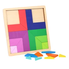 Деревянные головоломки деревянные геометрические формы головоломки Красочные Танграм раннего образования игрушки для детей подарки дети Brinquedos