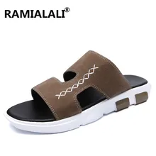 Летняя мужская обувь, сандали дышащая Для мужчин повседневная обувь на плоской подошве; модные уличные пляжные сандалии