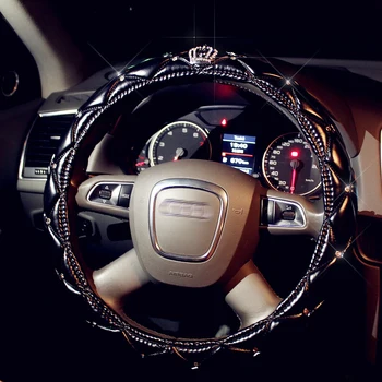 

Car steering wheel cover Four Seasons supplies Fashion Creative Crown Leather Sewing handle
